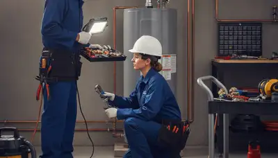 Las Vegas, NV plumber repairing a home pipe for fast plumbing repair service