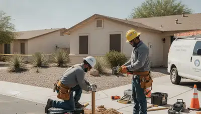 Plumber repairing a pipe in Las Vegas, NV for plumbing repair services