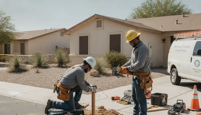 Plumber repairing a pipe in Las Vegas, NV for plumbing repair services