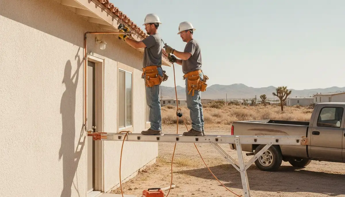 Las Vegas NV plumber repairing a sink for a plumbing service call