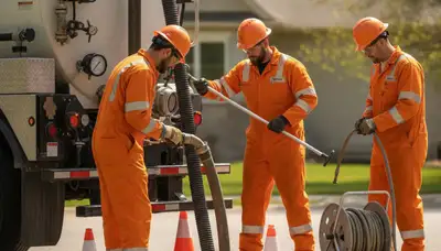 Septic pumping service truck for Las Vegas, NV homes with On Call Plumbers