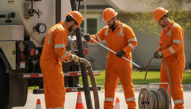 Septic pumping service truck for Las Vegas, NV homes with On Call Plumbers