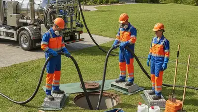 Las Vegas, NV plumber cleaning a septic tank for reliable home plumbing service