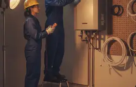 Tankless water heater installation by Las Vegas plumbers for efficient home hot water systems