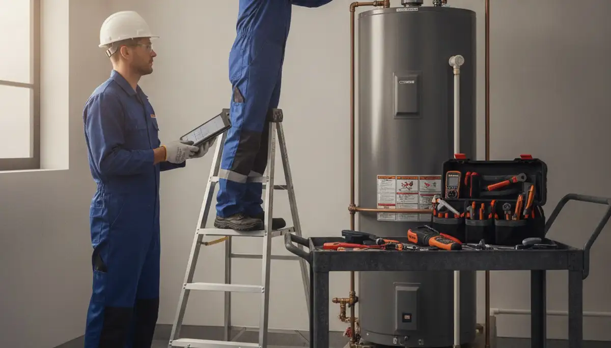 Las Vegas, NV plumber repairing a water heater for fast, reliable home service